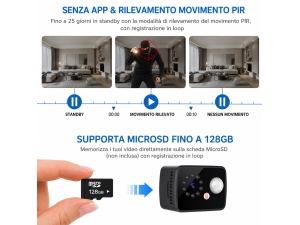 MINI TELECAMERA A BATTERIE 1080 CON PIR