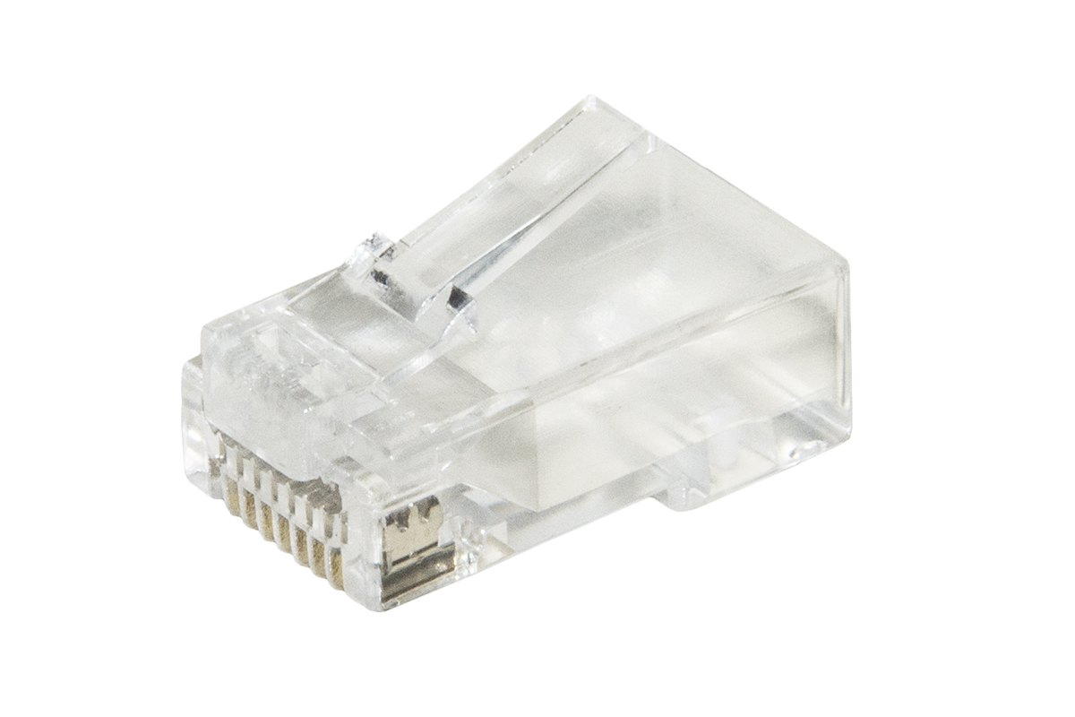 CONNETTORI 8 POLI CAT 6 UTP NON SCHERMATO RJ45 CON FORI PER AGEVOLARE INSERIMENTO CAVI PER CAVO FLESSIBILE