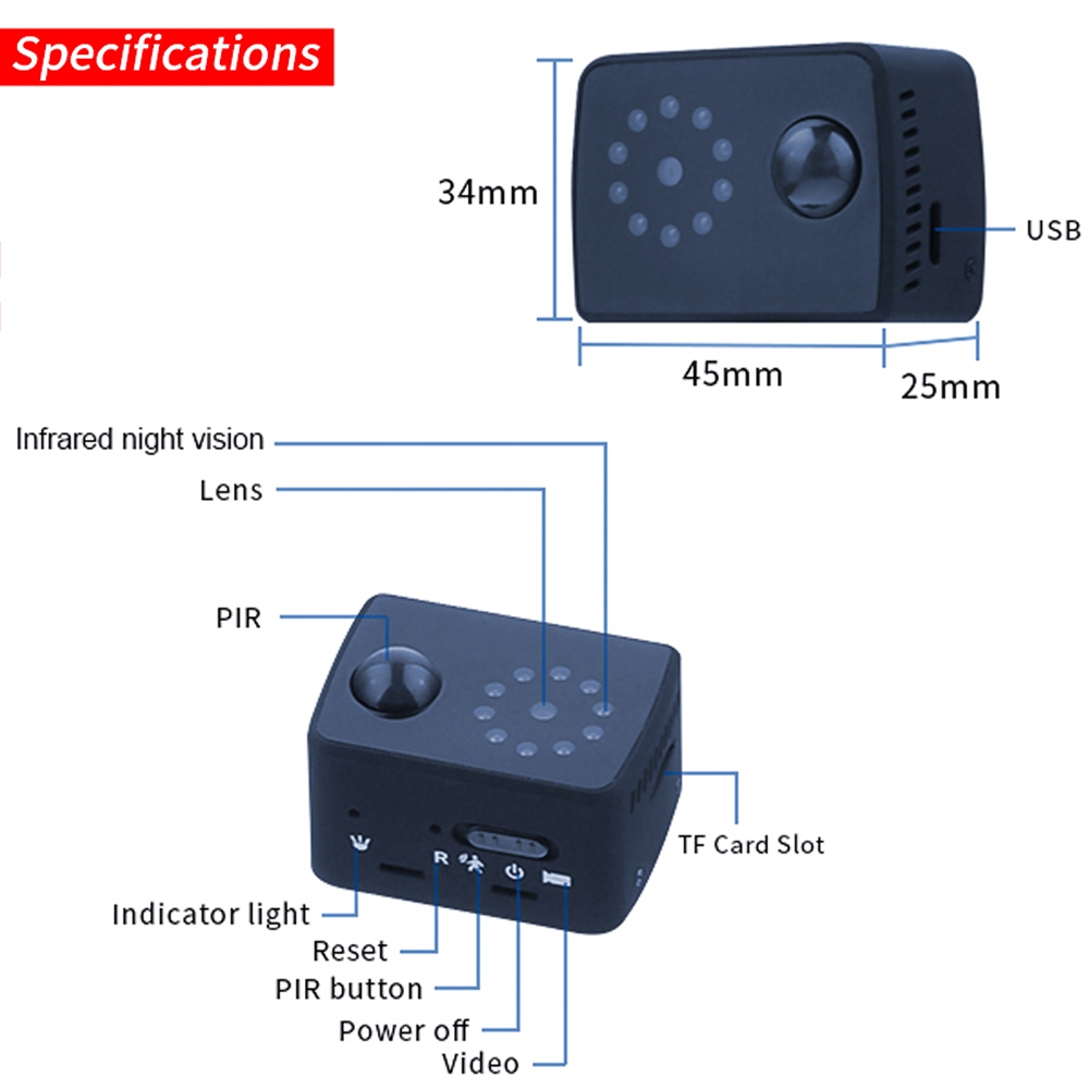 MINI TELECAMERA A BATTERIE 1080 CON PIR