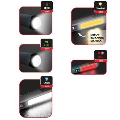 TORCIA A LED  CON BATTERIA RICARICABILE