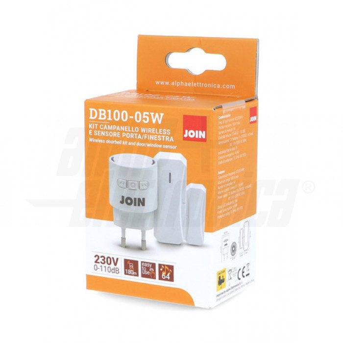 CAMPANELLO WIRELESS CON SENSORE MAGNETICO  PORTA FINESTRA