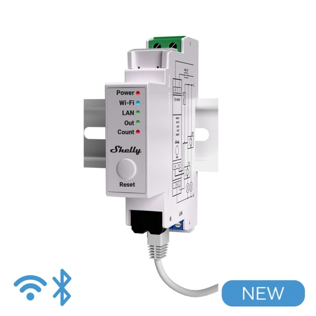 SHELLY PRO EM 50A - CONTATORE ENERG. INTEL. DIN + 2 PINZE50A